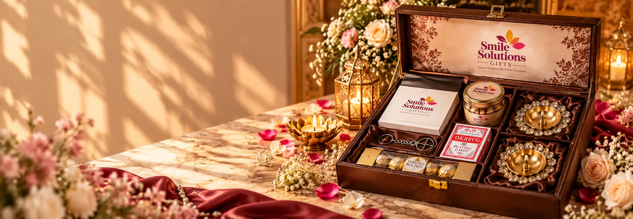 Brown and gold luxury gift hamper